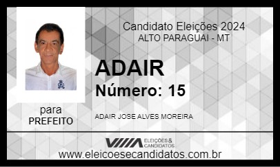 Candidato ADAIR 2024 - ALTO PARAGUAI - Eleições