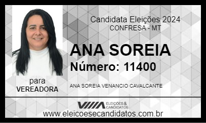 Candidato ANA SOREIA 2024 - CONFRESA - Eleições