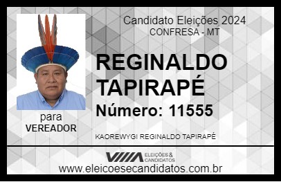 Candidato REGINALDO TAPIRAPÉ 2024 - CONFRESA - Eleições