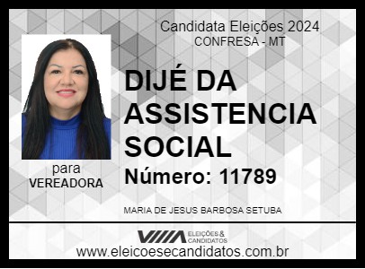 Candidato DIJÉ ASSISTENTE SOCIAL 2024 - CONFRESA - Eleições