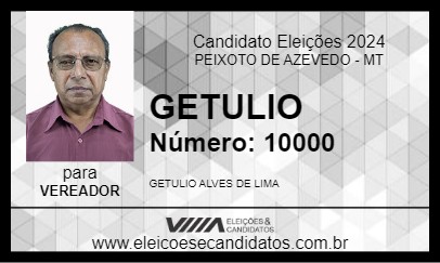 Candidato GETULIO 2024 - PEIXOTO DE AZEVEDO - Eleições