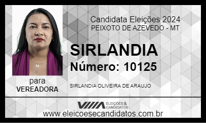 Candidato SIRLANDIA 2024 - PEIXOTO DE AZEVEDO - Eleições