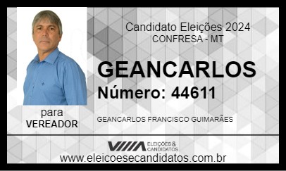 Candidato GEANCARLOS 2024 - CONFRESA - Eleições