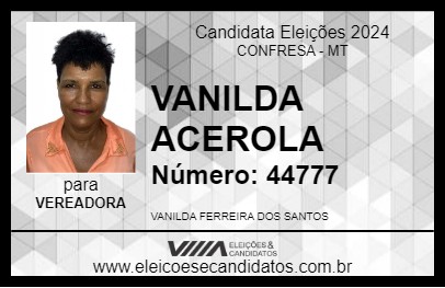 Candidato VANILDA ACEROLA 2024 - CONFRESA - Eleições