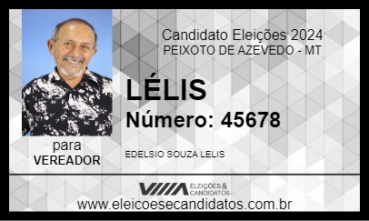 Candidato LÉLIS 2024 - PEIXOTO DE AZEVEDO - Eleições