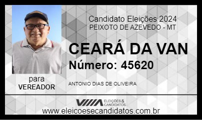 Candidato CEARÁ DA VAN 2024 - PEIXOTO DE AZEVEDO - Eleições