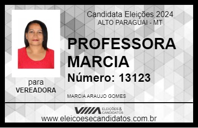 Candidato PROFESSORA MARCIA 2024 - ALTO PARAGUAI - Eleições