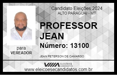 Candidato PROFESSOR JEAN 2024 - ALTO PARAGUAI - Eleições