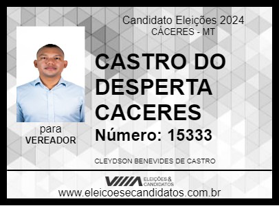 Candidato CASTRO DO DESPERTA CACERES 2024 - CÁCERES - Eleições