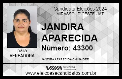 Candidato JANDIRA APARECIDA 2024 - MIRASSOL D\OESTE - Eleições