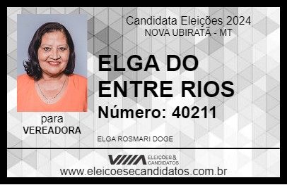 Candidato ELGA DO ENTRE RIOS 2024 - NOVA UBIRATÃ - Eleições