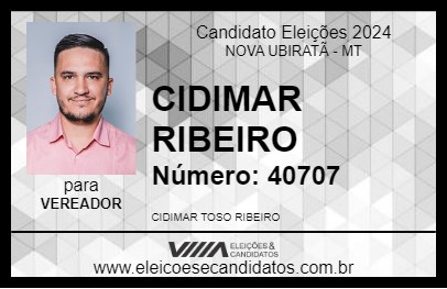 Candidato CIDIMAR RIBEIRO 2024 - NOVA UBIRATÃ - Eleições