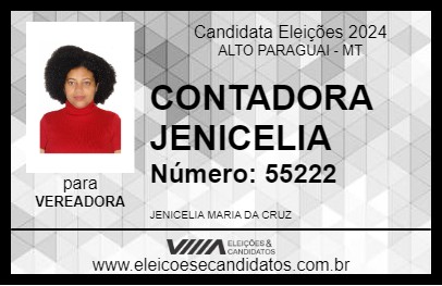 Candidato CONTADORA JENICELIA 2024 - ALTO PARAGUAI - Eleições