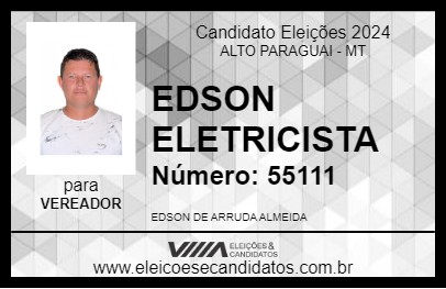 Candidato EDSON ELETRICISTA 2024 - ALTO PARAGUAI - Eleições