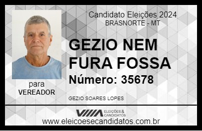 Candidato GEZIO NEM FURA FOSSA 2024 - BRASNORTE - Eleições