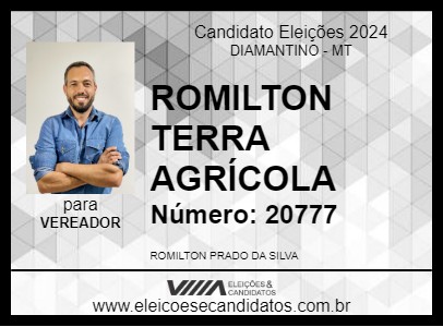 Candidato ROMILTON TERRA AGRÍCOLA 2024 - DIAMANTINO - Eleições