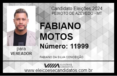 Candidato FABIANO MOTOS 2024 - PEIXOTO DE AZEVEDO - Eleições