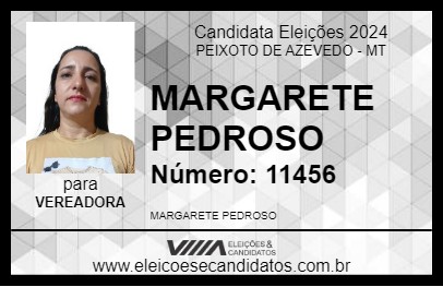 Candidato MARGARETE PEDROSO 2024 - PEIXOTO DE AZEVEDO - Eleições