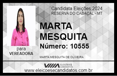 Candidato MARTA MESQUITA 2024 - RESERVA DO CABAÇAL - Eleições