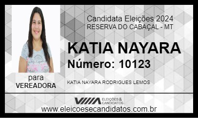 Candidato KATIA NAYARA 2024 - RESERVA DO CABAÇAL - Eleições