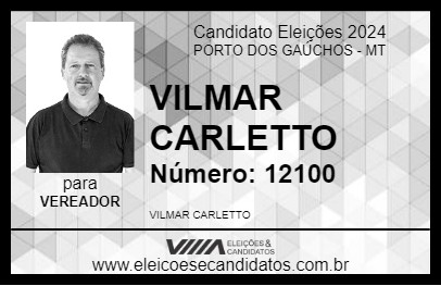 Candidato VILMAR CARLETTO 2024 - PORTO DOS GAÚCHOS - Eleições