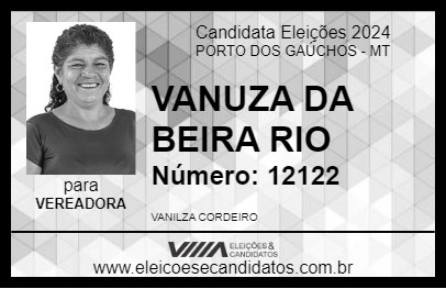 Candidato VANUZA DA BEIRA RIO 2024 - PORTO DOS GAÚCHOS - Eleições