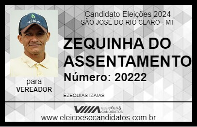 Candidato ZEQUINHA DO ASSENTAMENTO 2024 - SÃO JOSÉ DO RIO CLARO - Eleições