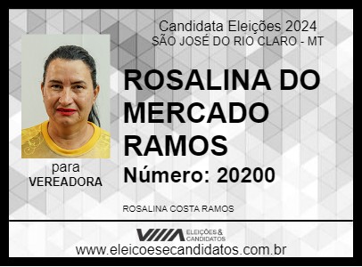 Candidato ROSALINA DO MERCADO RAMOS 2024 - SÃO JOSÉ DO RIO CLARO - Eleições