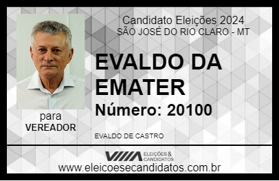 Candidato EVALDO DA EMATER 2024 - SÃO JOSÉ DO RIO CLARO - Eleições