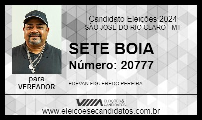 Candidato SETE BOIA 2024 - SÃO JOSÉ DO RIO CLARO - Eleições