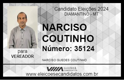 Candidato NARCISO COUTINHO 2024 - DIAMANTINO - Eleições