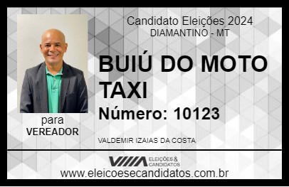 Candidato BUIÚ DO MOTO TAXI 2024 - DIAMANTINO - Eleições