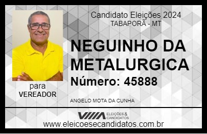 Candidato NEGUINHO DA METALURGICA 2024 - TABAPORÃ - Eleições