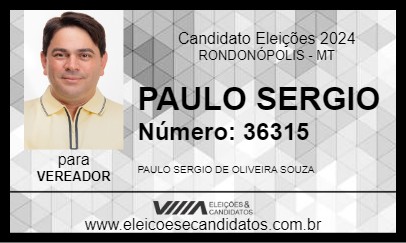 Candidato PAULO SERGIO 2024 - RONDONÓPOLIS - Eleições