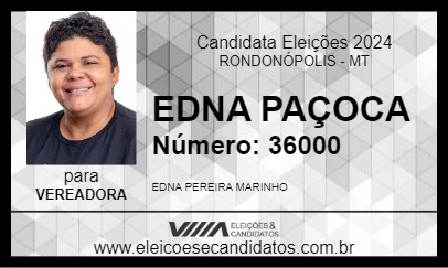 Candidato EDNA PAÇOCA 2024 - RONDONÓPOLIS - Eleições