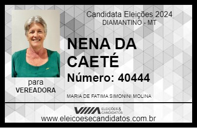 Candidato DONA NENA DA CAETÉ 2024 - DIAMANTINO - Eleições