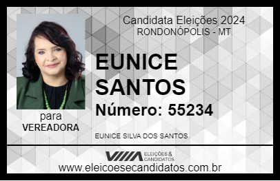 Candidato EUNICE SANTOS 2024 - RONDONÓPOLIS - Eleições