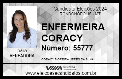 Candidato ENFERMEIRA CORACY 2024 - RONDONÓPOLIS - Eleições