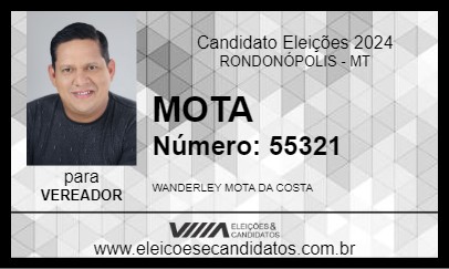 Candidato MOTA 2024 - RONDONÓPOLIS - Eleições