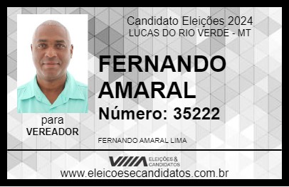 Candidato FERNANDO AMARAL 2024 - LUCAS DO RIO VERDE - Eleições