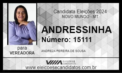 Candidato ANDRESSINHA 2024 - NOVO MUNDO - Eleições