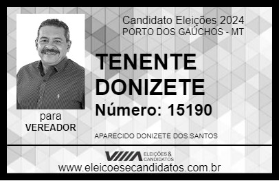 Candidato TENENTE DONIZETE 2024 - PORTO DOS GAÚCHOS - Eleições