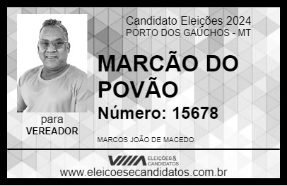 Candidato MARCÃO DO POVÃO 2024 - PORTO DOS GAÚCHOS - Eleições