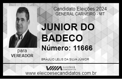 Candidato JUNIOR DO BADECO 2024 - GENERAL CARNEIRO - Eleições