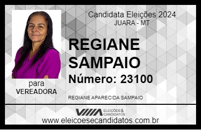 Candidato REGIANE SAMPAIO 2024 - JUARA - Eleições