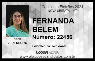 Candidato FERNANDA BELEM 2024 - NOVA UBIRATÃ - Eleições