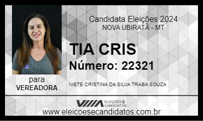 Candidato TIA CRIS 2024 - NOVA UBIRATÃ - Eleições