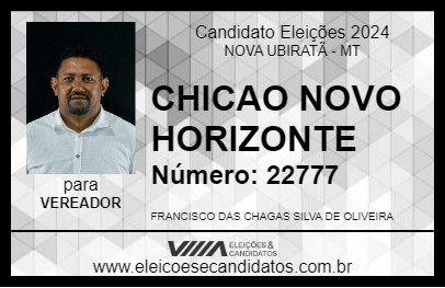 Candidato CHICAO NOVO HORIZONTE 2024 - NOVA UBIRATÃ - Eleições