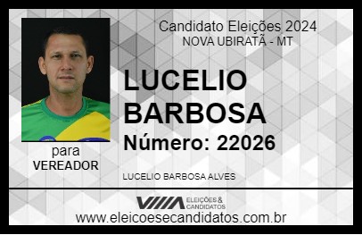 Candidato LUCELIO BARBOSA 2024 - NOVA UBIRATÃ - Eleições