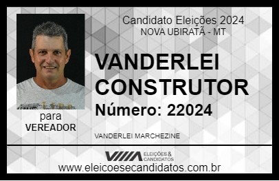 Candidato VANDERLEI CONSTRUTOR 2024 - NOVA UBIRATÃ - Eleições